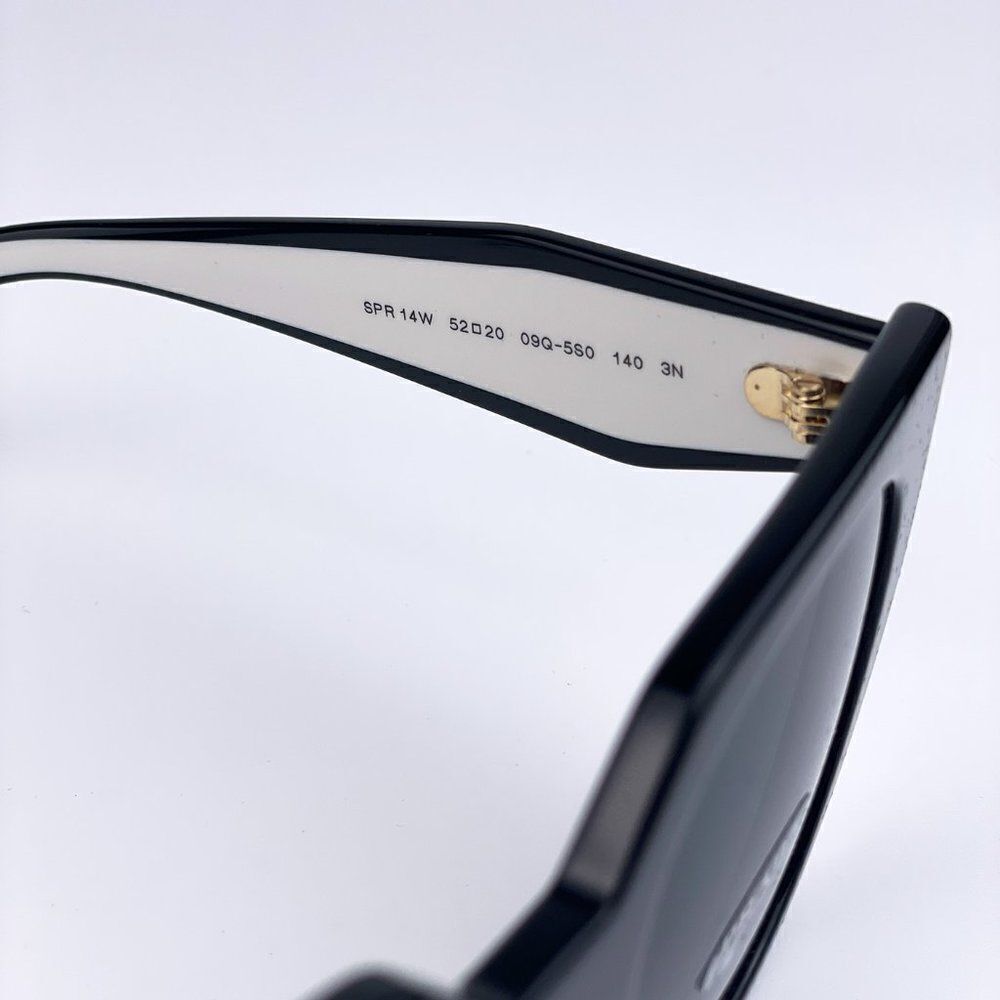 NEW Prada PR14WS 09Q-5S0 Black Talc Gray Cat Eye Oversized Women Sunglasses - Picture 12 of 13